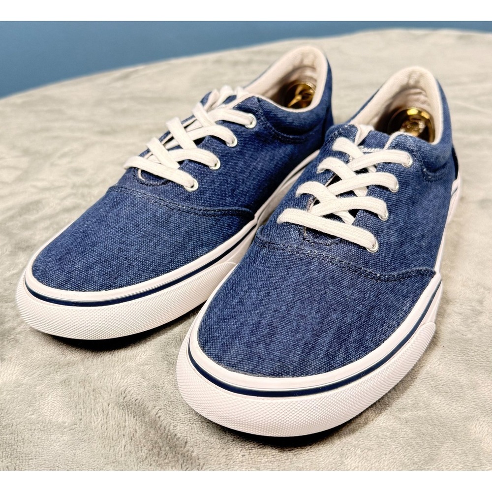Eddie Bauer Sneakers Womens 9.5 Blue Denim Canvas Lace Up Casual Shoes